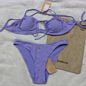 BNWT / berlook / Medium / XL Purple Jacquard Bikini